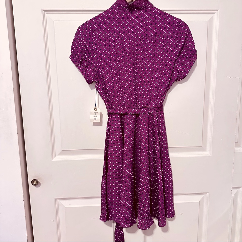 Vintage | Dress | High Collar Ruffle Dress in Magenta | Coquette - Picture 9 of 10